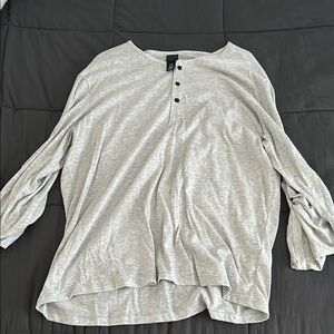Gray Button-Up Men Top